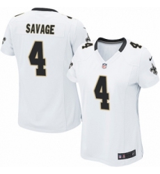 Women's Nike New Orleans Saints #4 Tom Savage Game White NFL Jersey