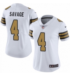 Women's Nike New Orleans Saints #4 Tom Savage Limited White Rush Vapor Untouchable NFL Jersey