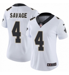 Women's Nike New Orleans Saints #4 Tom Savage White Vapor Untouchable Limited Player NFL Jersey