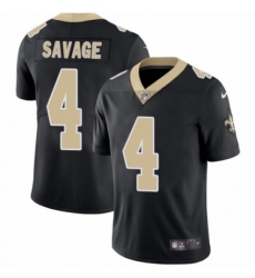 Youth Nike New Orleans Saints #4 Tom Savage Black Team Color Vapor Untouchable Limited Player NFL Jersey