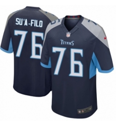 Men's Nike Tennessee Titans #76 Xavier Su'a-Filo Game Navy Blue Team Color NFL Jersey