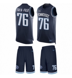 Men's Nike Tennessee Titans #76 Xavier Su'a-Filo Limited Navy Blue Tank Top Suit NFL Jersey