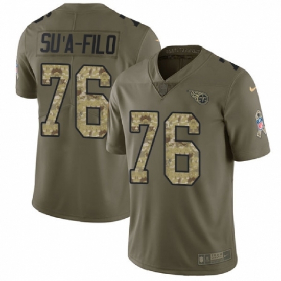Men's Nike Tennessee Titans #76 Xavier Su'a-Filo Limited Olive/Camo 2017 Salute to Service NFL Jersey Men's Nike Tennessee Titans #76 Xavier Su'a-Filo Limited Olive/Camo 2017 Salute to Service NFL Jersey