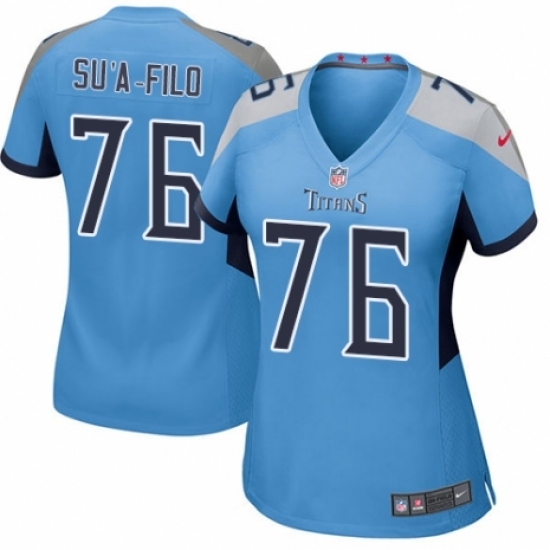 Women's Nike Tennessee Titans #76 Xavier Su'a-Filo Game Light Blue Alternate NFL Jersey Women's Nike Tennessee Titans #76 Xavier Su'a-Filo Game Light Blue Alternate NFL Jersey