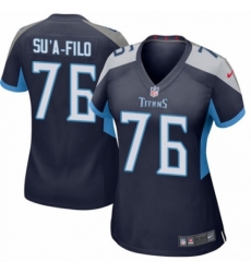 Women's Nike Tennessee Titans #76 Xavier Su'a-Filo Game Navy Blue Team Color NFL Jersey