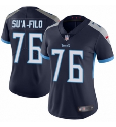 Women's Nike Tennessee Titans #76 Xavier Su'a-Filo Navy Blue Team Color Vapor Untouchable Elite Player NFL Jersey