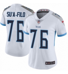 Women's Nike Tennessee Titans #76 Xavier Su'a-Filo White Vapor Untouchable Limited Player NFL Jersey