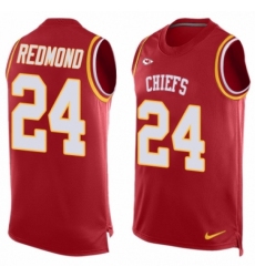 Men's Nike Kansas City Chiefs #24 Will Redmond Limited Red Player Name & Number Tank Top NFL Jersey