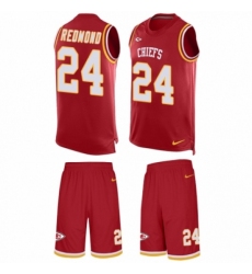 Men's Nike Kansas City Chiefs #24 Will Redmond Limited Red Tank Top Suit NFL Jersey