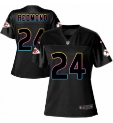 Women's Nike Kansas City Chiefs #24 Will Redmond Game Black Fashion NFL Jersey