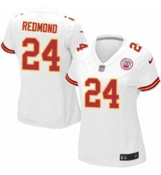 Women's Nike Kansas City Chiefs #24 Will Redmond Game White NFL Jersey