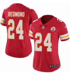 Women's Nike Kansas City Chiefs #24 Will Redmond Red Team Color Vapor Untouchable Limited Player NFL Jersey