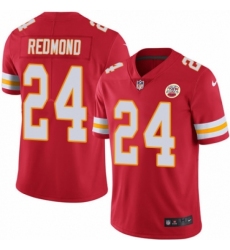 Youth Nike Kansas City Chiefs #24 Will Redmond Red Team Color Vapor Untouchable Limited Player NFL Jersey