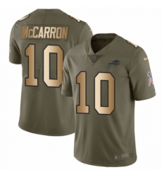 Men's Nike Buffalo Bills #10 AJ McCarron Limited Olive/Gold 2017 Salute to Service NFL Jersey