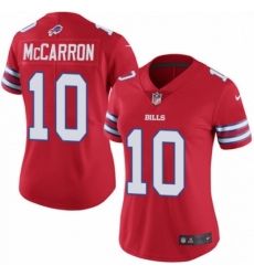 Women's Nike Buffalo Bills #10 AJ McCarron Limited Red Rush Vapor Untouchable NFL Jersey