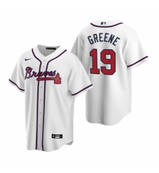 Men's Nike Atlanta Braves #19 Shane Greene White Home Stitched Baseball Jersey