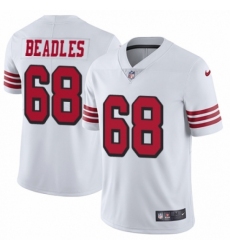 Men's Nike San Francisco 49ers #68 Zane Beadles Limited White Rush Vapor Untouchable NFL Jersey