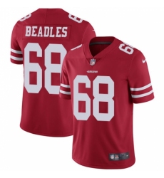 Men's Nike San Francisco 49ers #68 Zane Beadles Red Team Color Vapor Untouchable Limited Player NFL Jersey