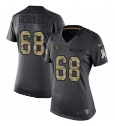Women's Nike San Francisco 49ers #68 Zane Beadles Limited Black 2016 Salute to Service NFL Jersey