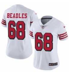 Women's Nike San Francisco 49ers #68 Zane Beadles Limited White Rush Vapor Untouchable NFL Jersey