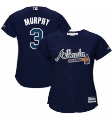 Women's Majestic Atlanta Braves #3 Dale Murphy Replica Blue Alternate Road Cool Base MLB Jersey