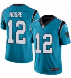 Men's Nike Carolina Panthers #12 D.J. Moore Blue Alternate Vapor Untouchable Limited Player NFL Jersey