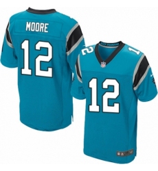 Men's Nike Carolina Panthers #12 D.J. Moore Elite Blue Alternate NFL Jersey
