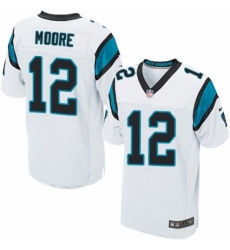 Men's Nike Carolina Panthers #12 D.J. Moore Elite White NFL Jersey