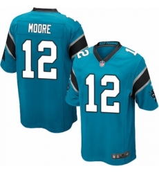 Men's Nike Carolina Panthers #12 D.J. Moore Game Blue Alternate NFL Jersey