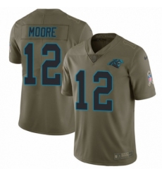 Men's Nike Carolina Panthers #12 D.J. Moore Limited Olive 2017 Salute to Service NFL Jersey