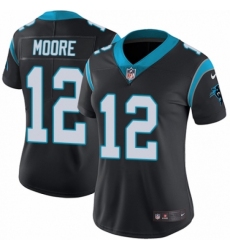 Women's Nike Carolina Panthers #12 D.J. Moore Black Team Color Vapor Untouchable Limited Player NFL Jersey