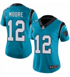 Women's Nike Carolina Panthers #12 D.J. Moore Blue Alternate Vapor Untouchable Limited Player NFL Jersey