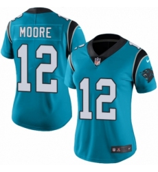 Women's Nike Carolina Panthers #12 D.J. Moore Limited Blue Rush Vapor Untouchable NFL Jersey