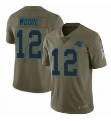 Youth Nike Carolina Panthers #12 D.J. Moore Limited Olive 2017 Salute to Service NFL Jersey