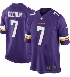 Men's Nike Minnesota Vikings #7 Case Keenum Game Purple Team Color NFL Jersey