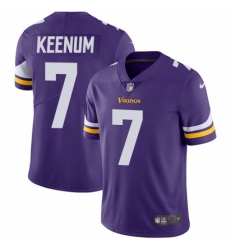 Men's Nike Minnesota Vikings #7 Case Keenum Purple Team Color Vapor Untouchable Limited Player NFL Jersey