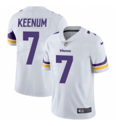 Men's Nike Minnesota Vikings #7 Case Keenum White Vapor Untouchable Limited Player NFL Jersey