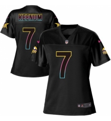 Women's Nike Minnesota Vikings #7 Case Keenum Game Black Fashion NFL Jersey