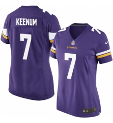 Women's Nike Minnesota Vikings #7 Case Keenum Game Purple Team Color NFL Jersey