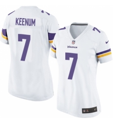 Women's Nike Minnesota Vikings #7 Case Keenum Game White NFL Jersey