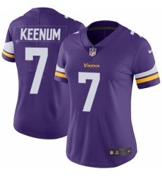 Women's Nike Minnesota Vikings #7 Case Keenum Purple Team Color Vapor Untouchable Limited Player NFL Jersey