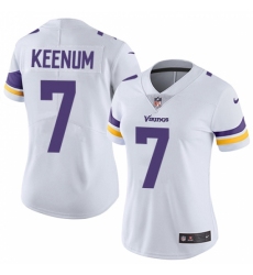 Women's Nike Minnesota Vikings #7 Case Keenum White Vapor Untouchable Elite Player NFL Jersey