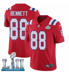 Men's Nike New England Patriots #88 Martellus Bennett Red Alternate Vapor Untouchable Limited Player Super Bowl LII NFL Jersey