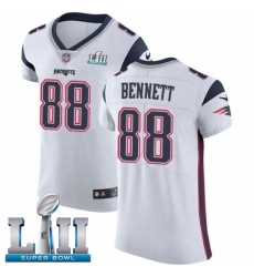 Men's Nike New England Patriots #88 Martellus Bennett White Vapor Untouchable Elite Player Super Bowl LII NFL Jersey