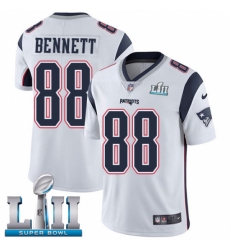 Men's Nike New England Patriots #88 Martellus Bennett White Vapor Untouchable Limited Player Super Bowl LII NFL Jersey