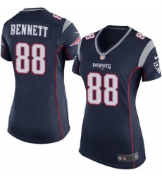 Women's Nike New England Patriots #88 Martellus Bennett Game Navy Blue Team Color NFL Jersey