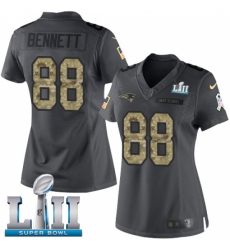 Women's Nike New England Patriots #88 Martellus Bennett Limited Black 2016 Salute to Service Super Bowl LII NFL Jersey