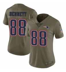 Women's Nike New England Patriots #88 Martellus Bennett Limited Olive 2017 Salute to Service NFL Jersey