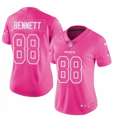 Women's Nike New England Patriots #88 Martellus Bennett Limited Pink Rush Fashion NFL Jersey