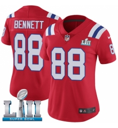 Women's Nike New England Patriots #88 Martellus Bennett Red Alternate Vapor Untouchable Limited Player Super Bowl LII NFL Jersey